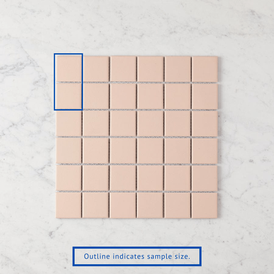 Haddon Pink Matte Medium Square Tile - 12x12 Inch Ceramic Wall & Floor Tile for Kitchen, Bathroom, and Backsplash - Waterproof & Easy to Clean