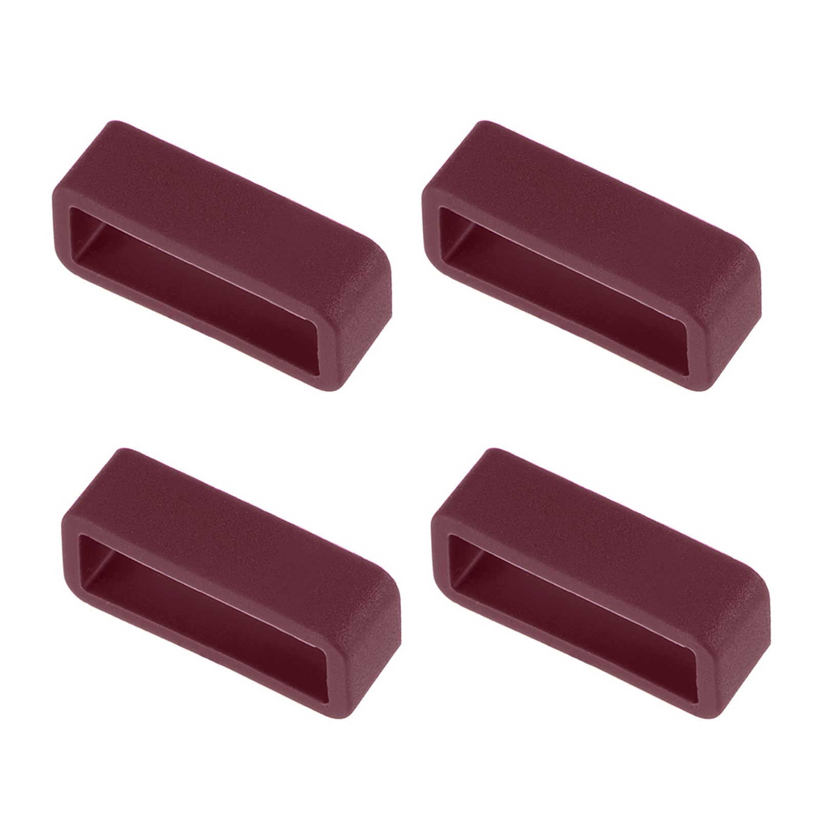 19mm Wine Red Silicone Watch Band Loops - 4 Pcs for Secure Fit