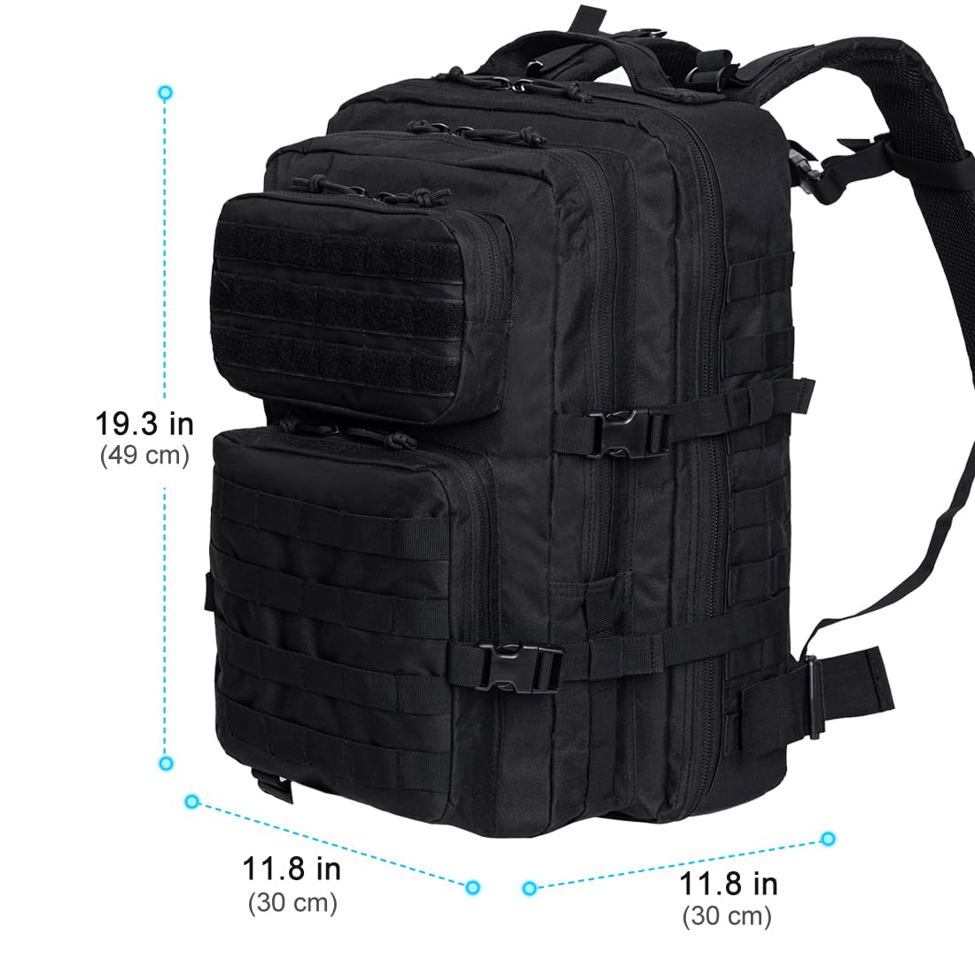 ANJINU 42L Tactical Military Backpack with MOLLE System - Durable Hiking Daypack for Outdoor Camping, Travel & Emergency Survival Gear