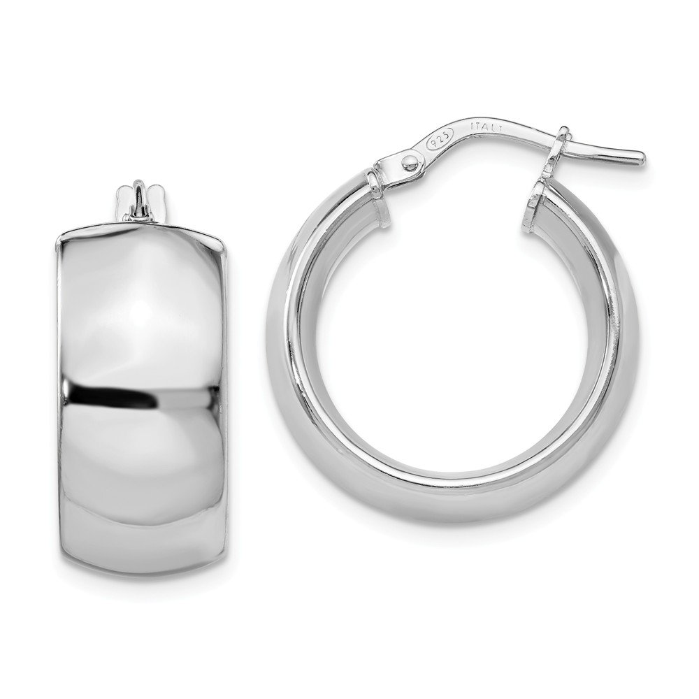 925 Sterling Silver Tube Hoop Earrings - 21mm x 8mm Hypoallergenic Dainty Minimalist Jewelry for Women - Perfect for Everyday Wear, Parties & Gifts