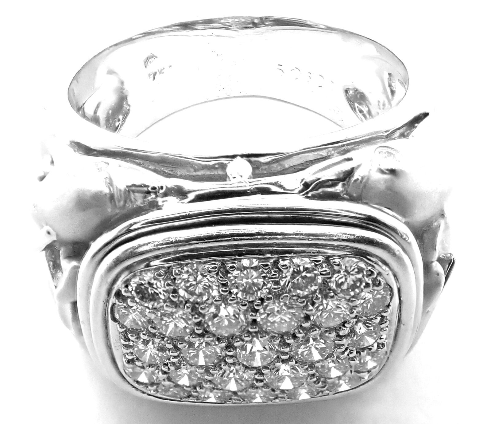 Authentic Carrera Y Carrera Dolphin Motif 18k White Gold Diamond Ring - Elegant Jewelry for Women, Perfect Gift for Anniversary, Wedding & Special Occasions