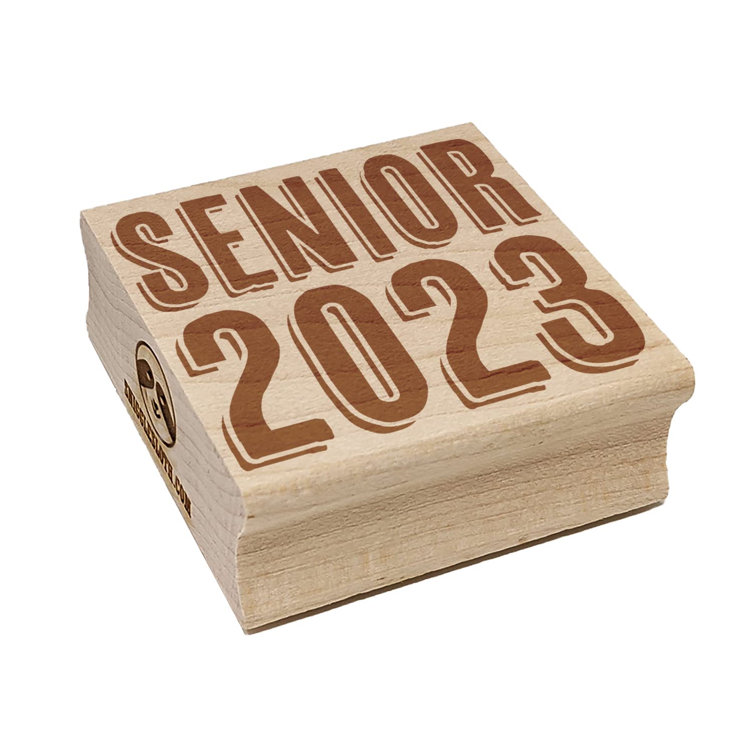 2023 Graduation Rubber Stamp - 1.25 Inch Small Square Drop Shadow Stamp for DIY Scrapbooking, Card Making & Senior Year Memory Keepsakes