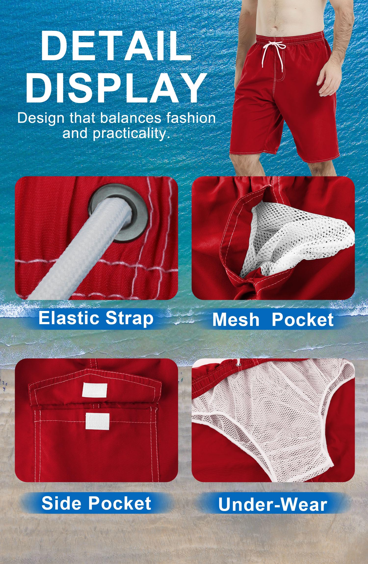 **Landisun Men's Quick Dry Swim Trunks with Mesh Lining - Comfortable Board Shorts for Swimming, Beach & Water Sports**    *Optimized for Google SEO with target keywords, translated to English, and enhanced with usage scenarios.*
