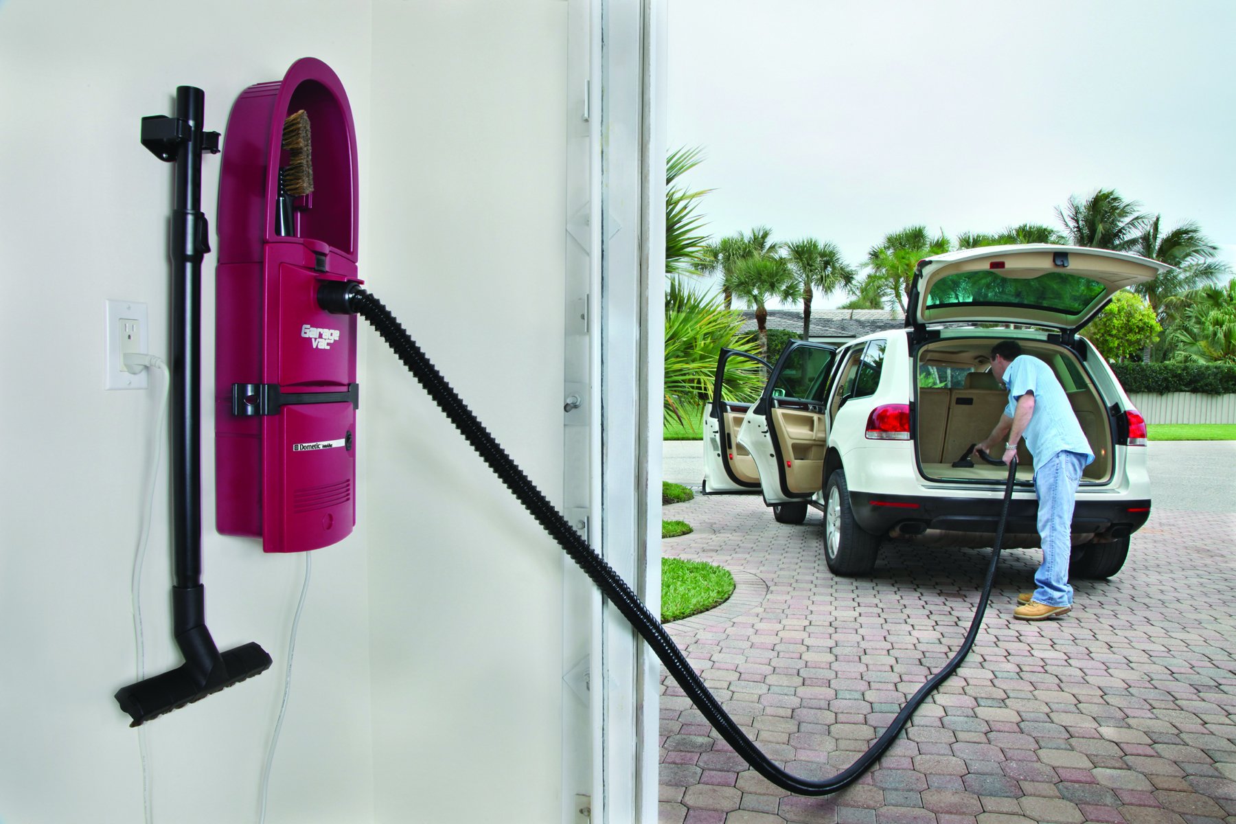 Dometic DI-GH120M Maroon InterVac GarageVac Wet/Dry Vacuum Cleaner - Powerful 12 Gallon Shop Vac for Garage, Workshop & Car Cleaning