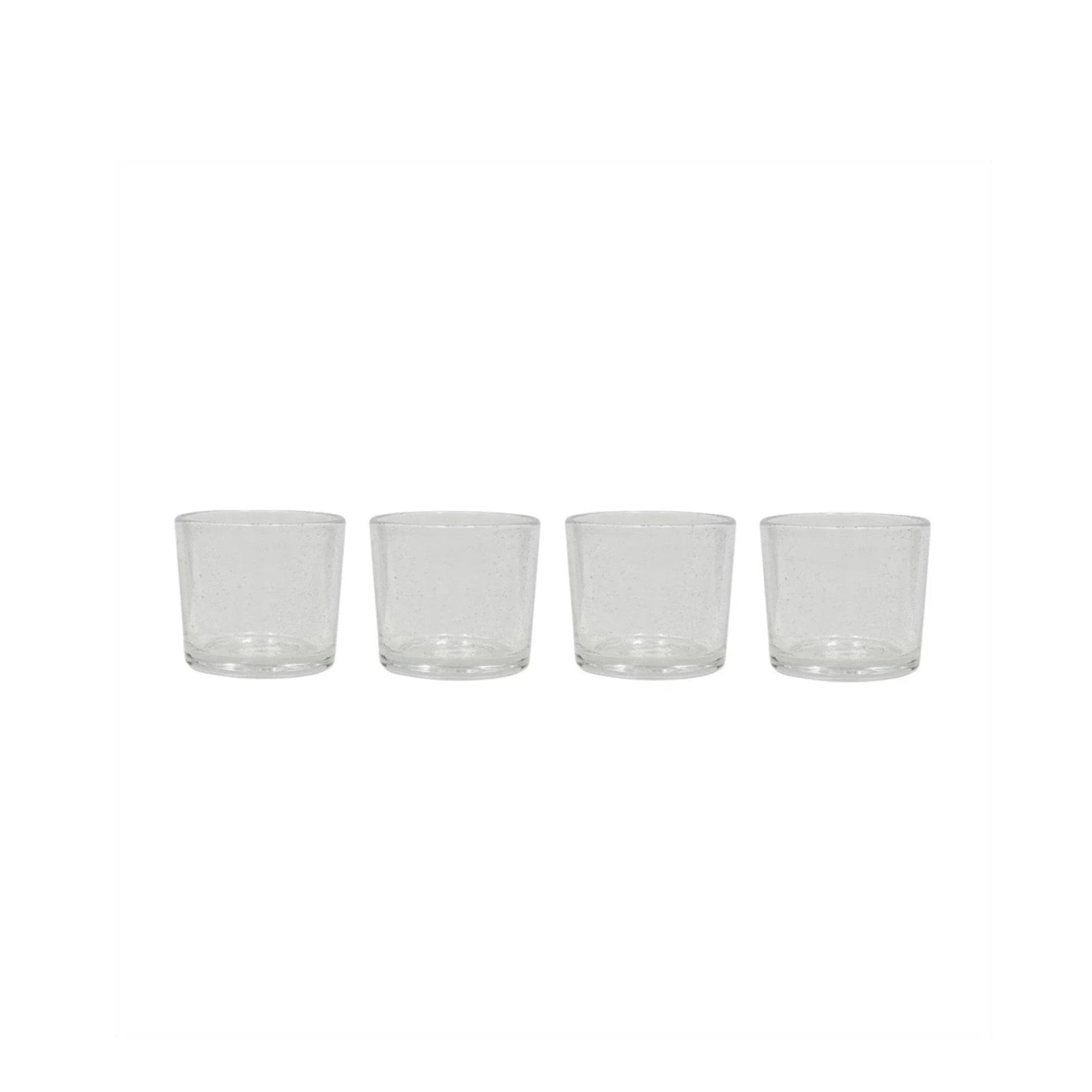 OYOY Kuki Glass Set of 4 - Clear Drinking Glasses for Juice, Water & Cocktails - Perfect for Home, Bar, Restaurant & Party Use