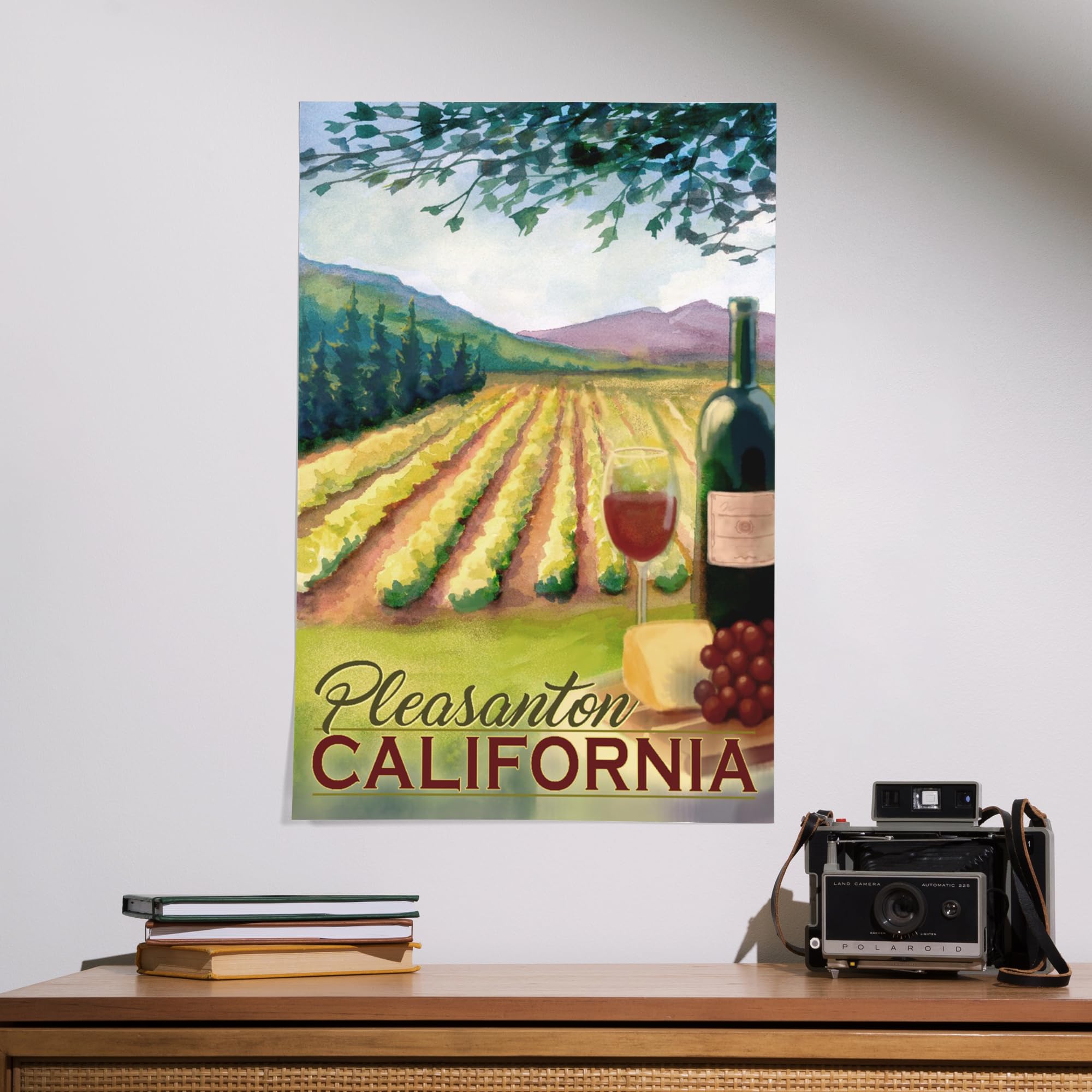 Lantern Press 16x24 Inch Giclee Art Print - Pleasanton California Wine Country Vineyard Landscape Wall Decor | Perfect for Home, Office & Gift Giving
