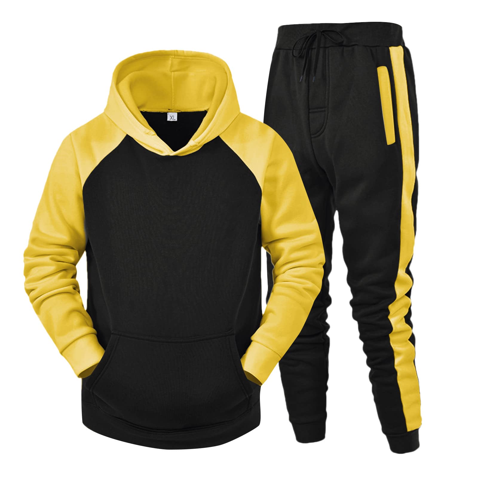 JUNGE Men's 2-Piece Jogging Suits Set - Athletic Hoodie & Sweatpants Tracksuit for Running, Gym & Casual Wear | Breathable Activewear for Men