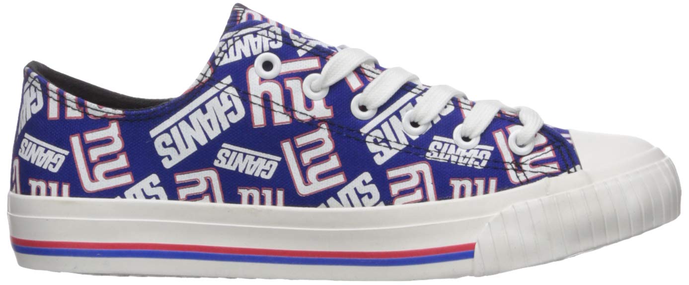 FOCO Women's NFL New York Giants Low Top Canvas Shoes - Size 6 - Casual Sneakers for Fans, Game Day Outfits & Everyday Wear