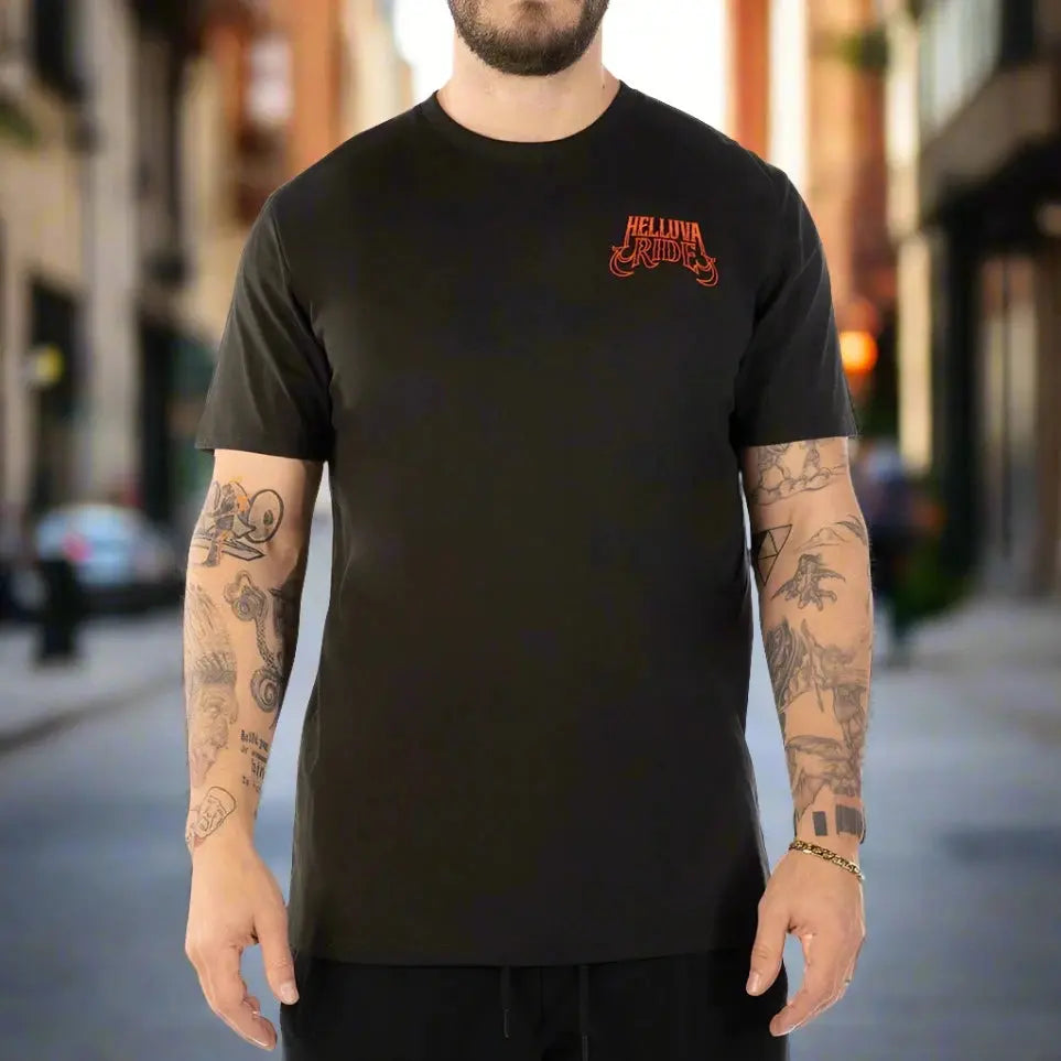 Death Ride Graphic T-Shirt for Men & Women - Cool Skull & Motorcycle Design - Perfect for Bikers, Rock Fans & Streetwear Lovers