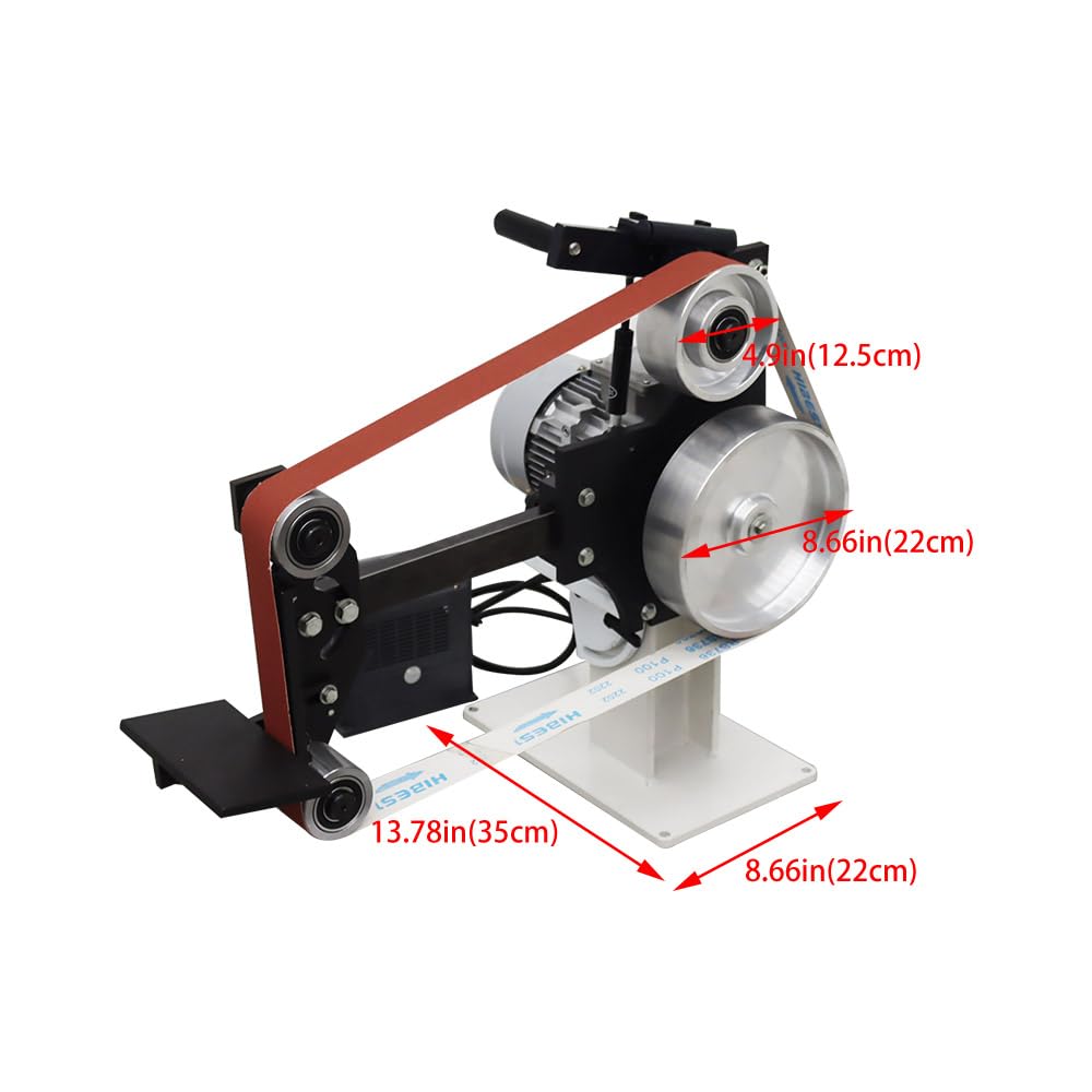2x72 Inch Variable Speed Belt Sander - Vertical & Horizontal Multi-Angle Belt Grinder for Knife Making, Metal Polishing & Woodworking | Includes 3 Grinding Wheels & Sturdy Base | 110V 0-2840 RPM | Perfect for DIY Projects & Professional Workshops