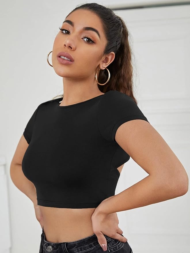 MIRABI Women's Cute Backless Crop Tops - Sexy Summer Tank Tops for Beach, Pool, Gym & Yoga | Perfect for Workout, Vacation & Casual Wear