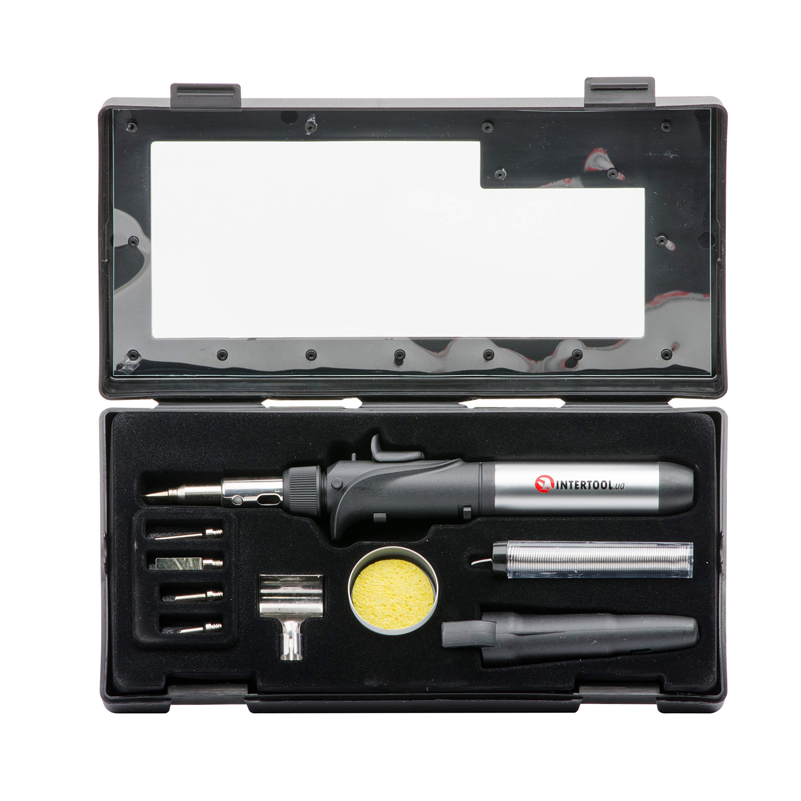 INTERTOOL GB-0006 Portable Gas Soldering Iron Kit with Carrying Case - Perfect for Electronics Repair, DIY Projects, and On-the-Go Soldering Needs