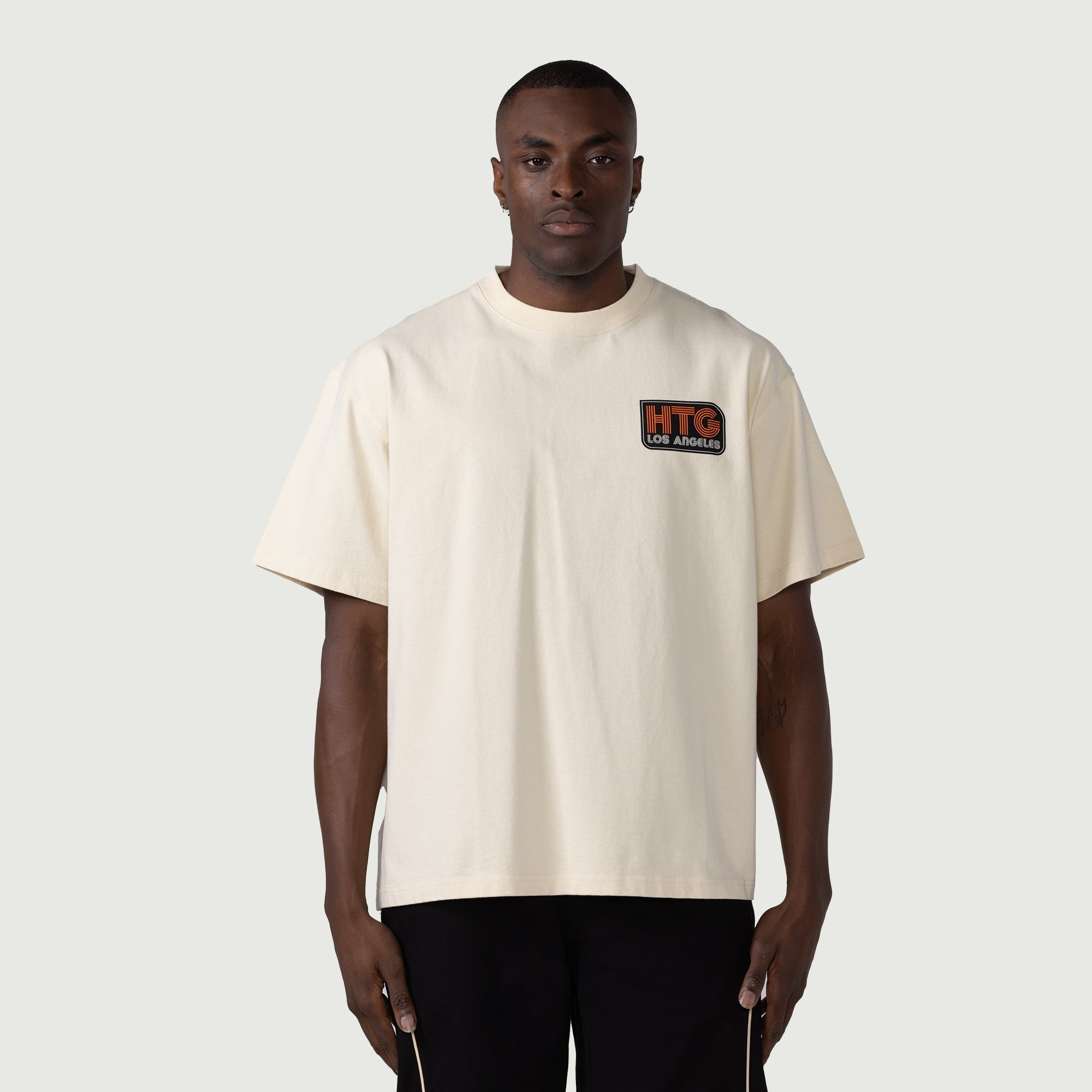 HONOR THE GIFT HTG® Los Angeles Short Sleeve T-Shirt in Bone - Casual Streetwear for Men & Women | Perfect for Everyday Wear, Urban Fashion, and LA Street Style