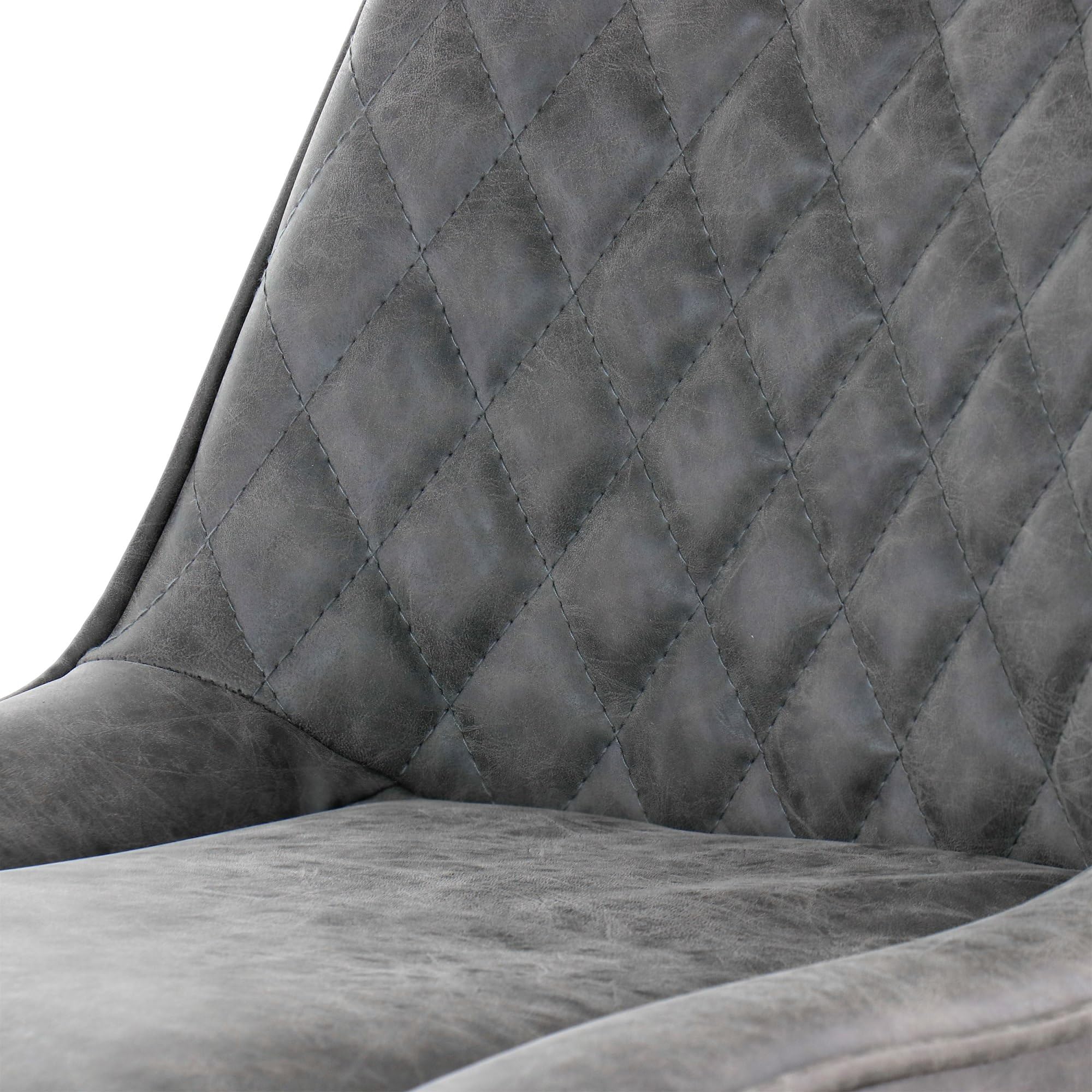 Elama Gry Tufted Chair Set of 2 - Modern Gray Upholstered Accent Chairs for Living Room, Bedroom, or Office - Comfortable Tufted Back and Soft Fabric Seating