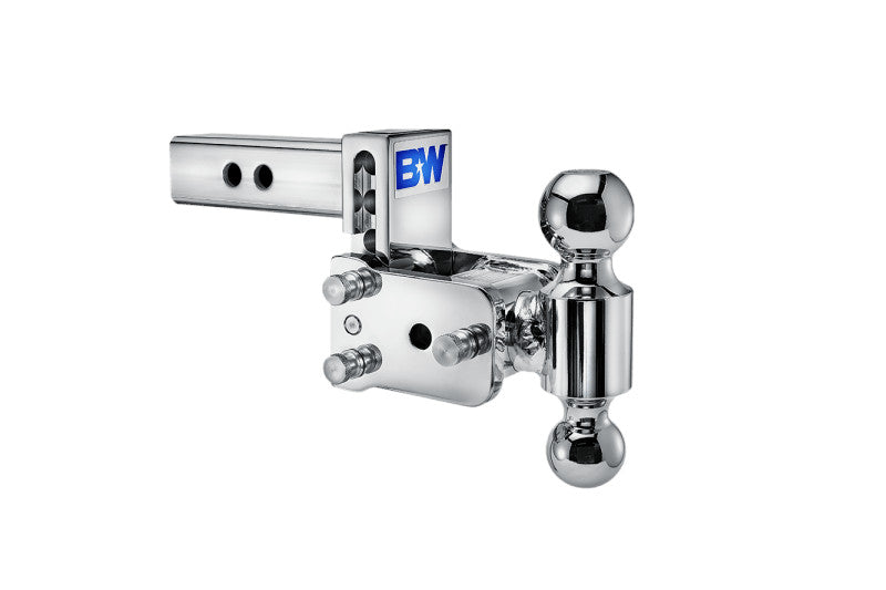 Black & White Tow & Stow 2-in-1 Dual Ball Receiver Hitch - Chrome Finish, 3