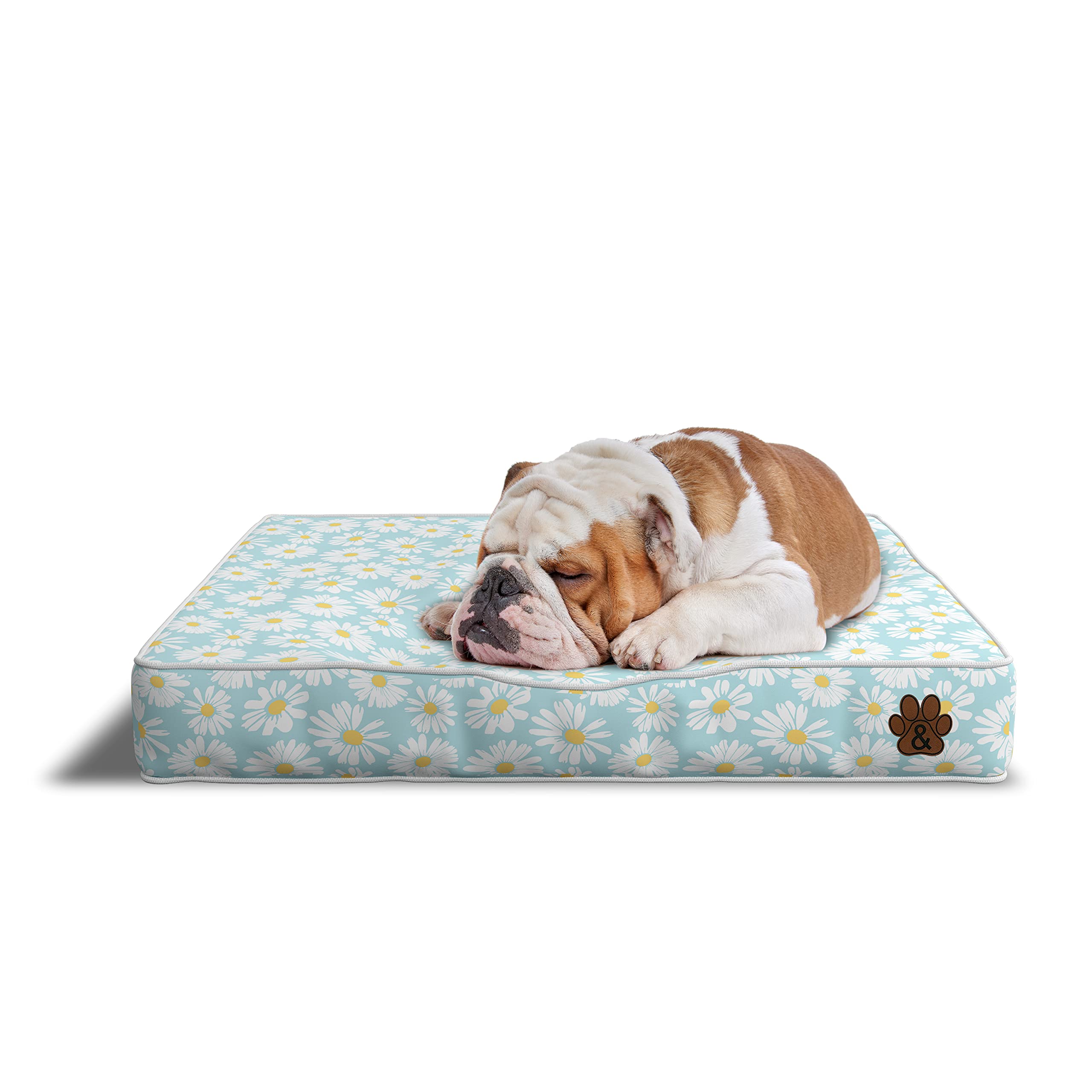 Premium Orthopedic Dog Bed for Large, Medium & Small Dogs - Soft Plush Pet Mattress with Removable Washable Cover, Waterproof & Non-Slip Bottom - Perfect for Crates, Kennels & Home Use (Grey Paw Print Design, Small Size)