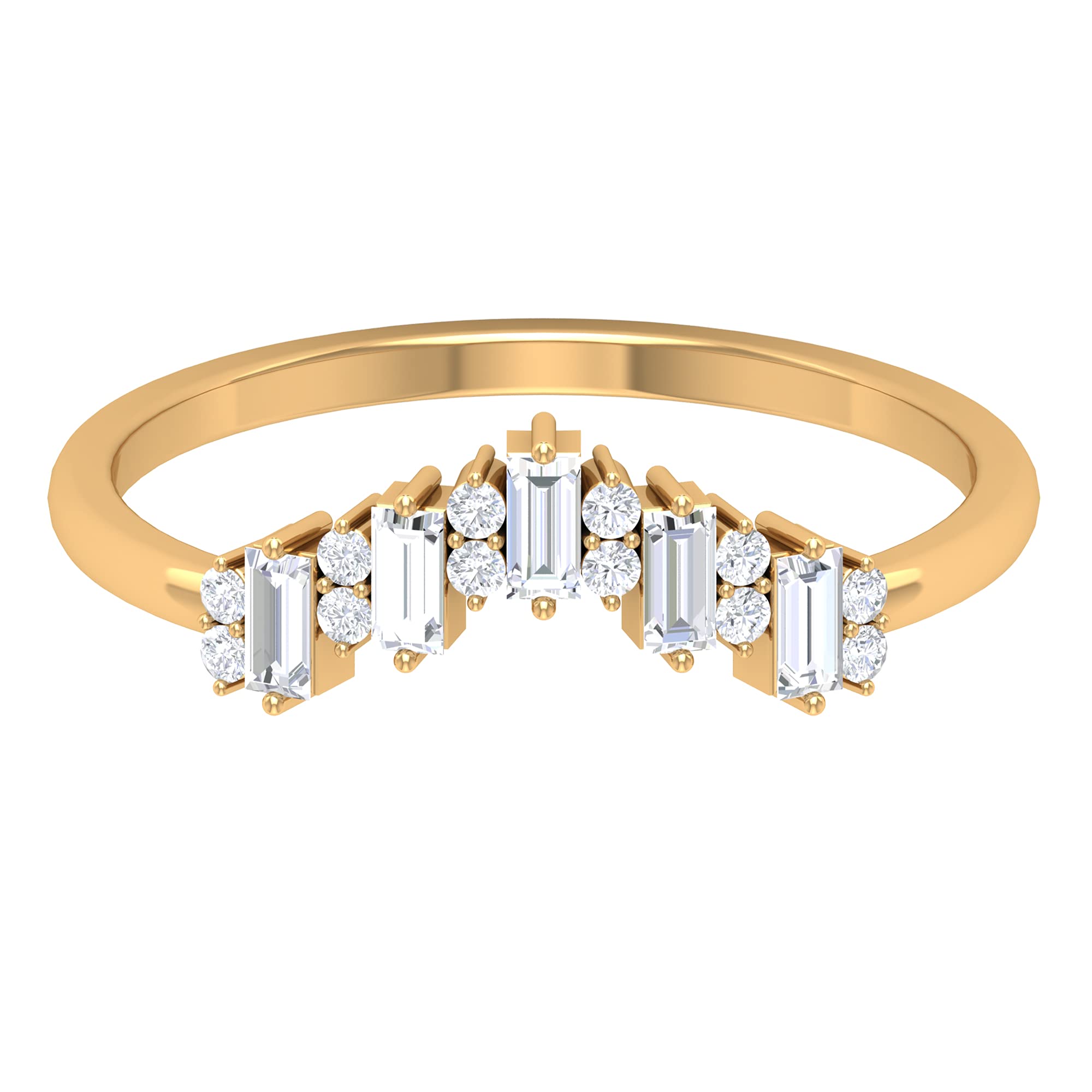 1/2 CT Certified Diamond Enhancer Ring - 14K Solid Gold Chevron Wedding Band for Women, April Birthstone Jewelry Gift for Anniversary, Engagement & Special Occasions