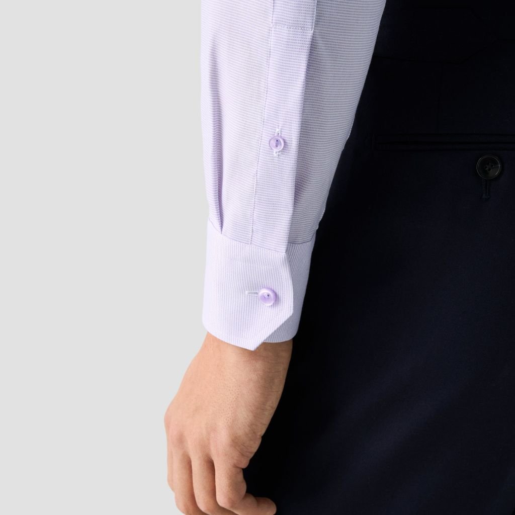 ETON Men's Cotton Oxford Contemporary Fit Single Cuff Dress Shirt - Light Purple | Business Casual & Formal Wear for Office, Weddings & Special Occasions