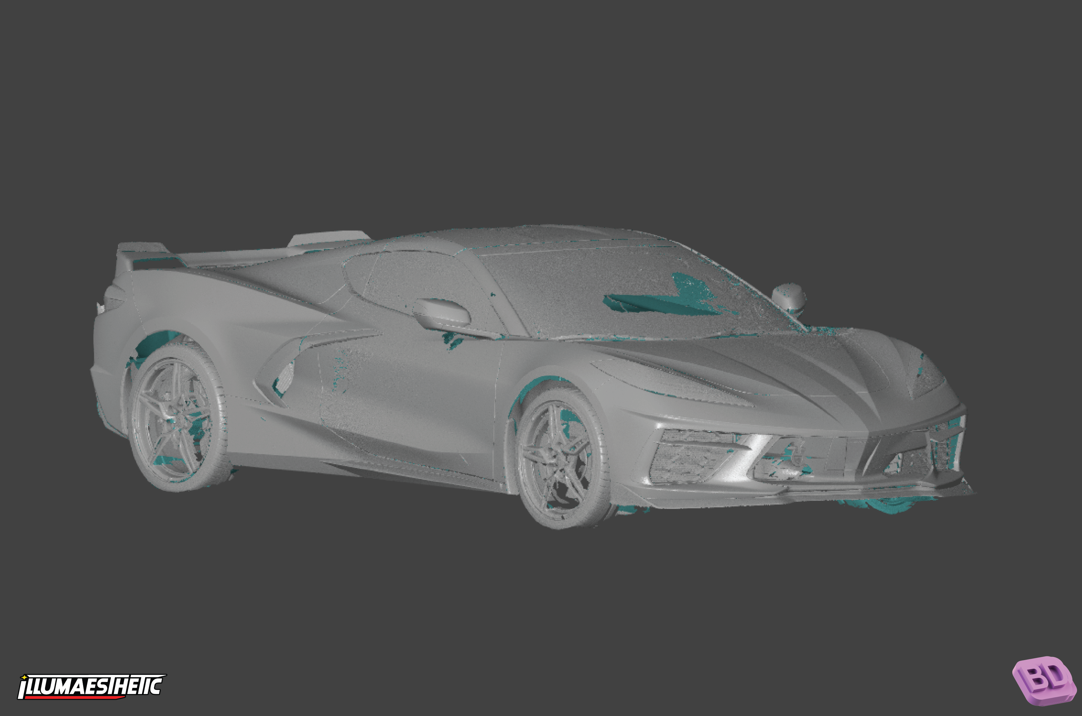 2020+ Chevrolet Corvette C8 3D Scan Model - High Precision Digital File for 3D Printing & Automotive Design - Perfect for Car Enthusiasts & DIY Projects