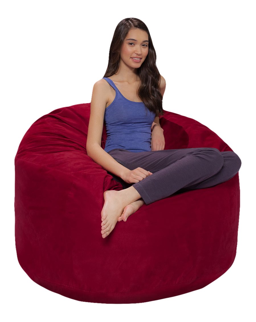 4 ft Memory Foam Bean Bag Chair - Ultra Soft & Comfortable Merlot Cords for Adults & Teens | Perfect for Living Room, Bedroom, Dorm, Gaming Room & Relaxation