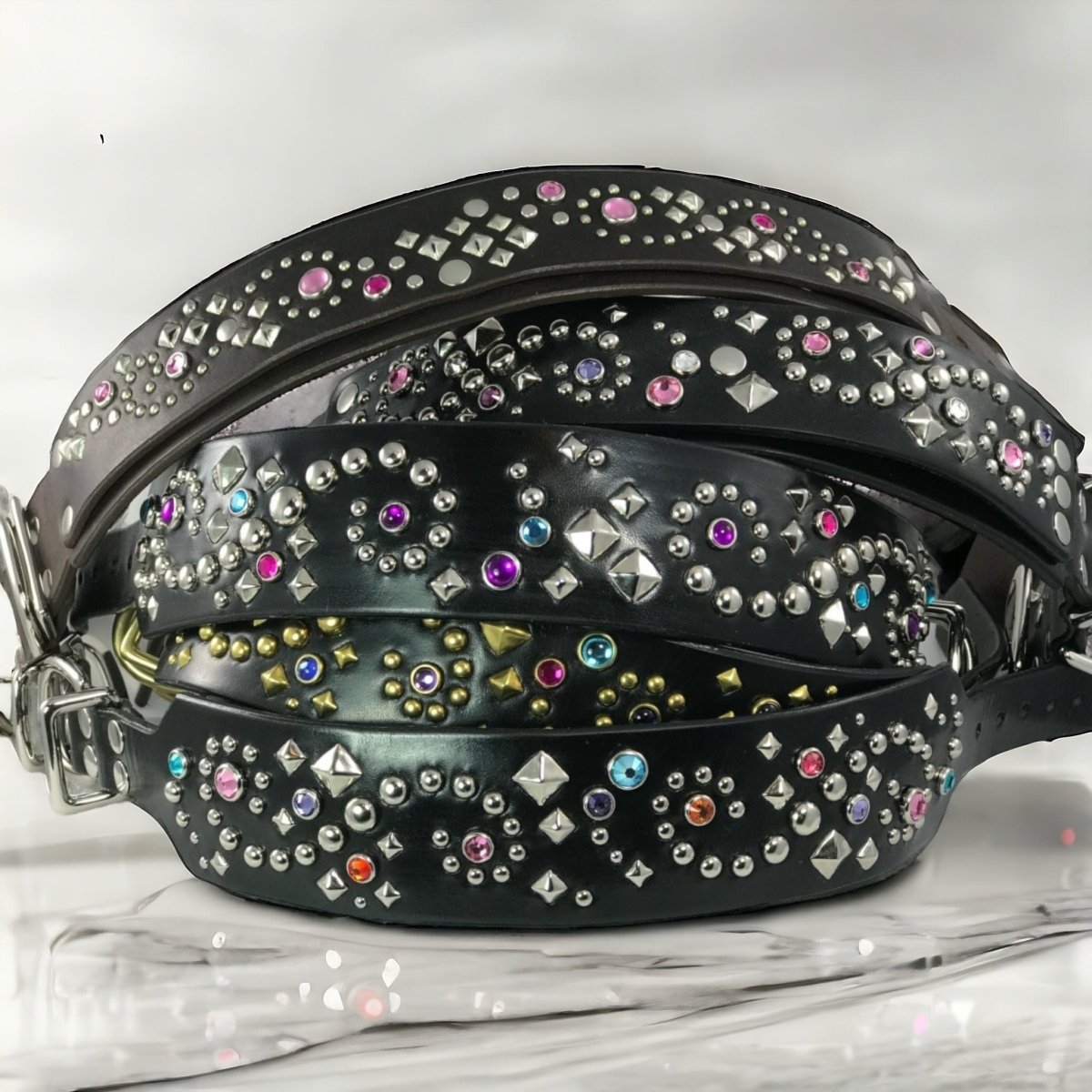 Premium Custom Leather Dog Collar - Stargazer Deluxe Design | Handmade Adjustable Pet Collar for Small Medium Large Dogs | Perfect for Walks, Training & Fashion Accessories
