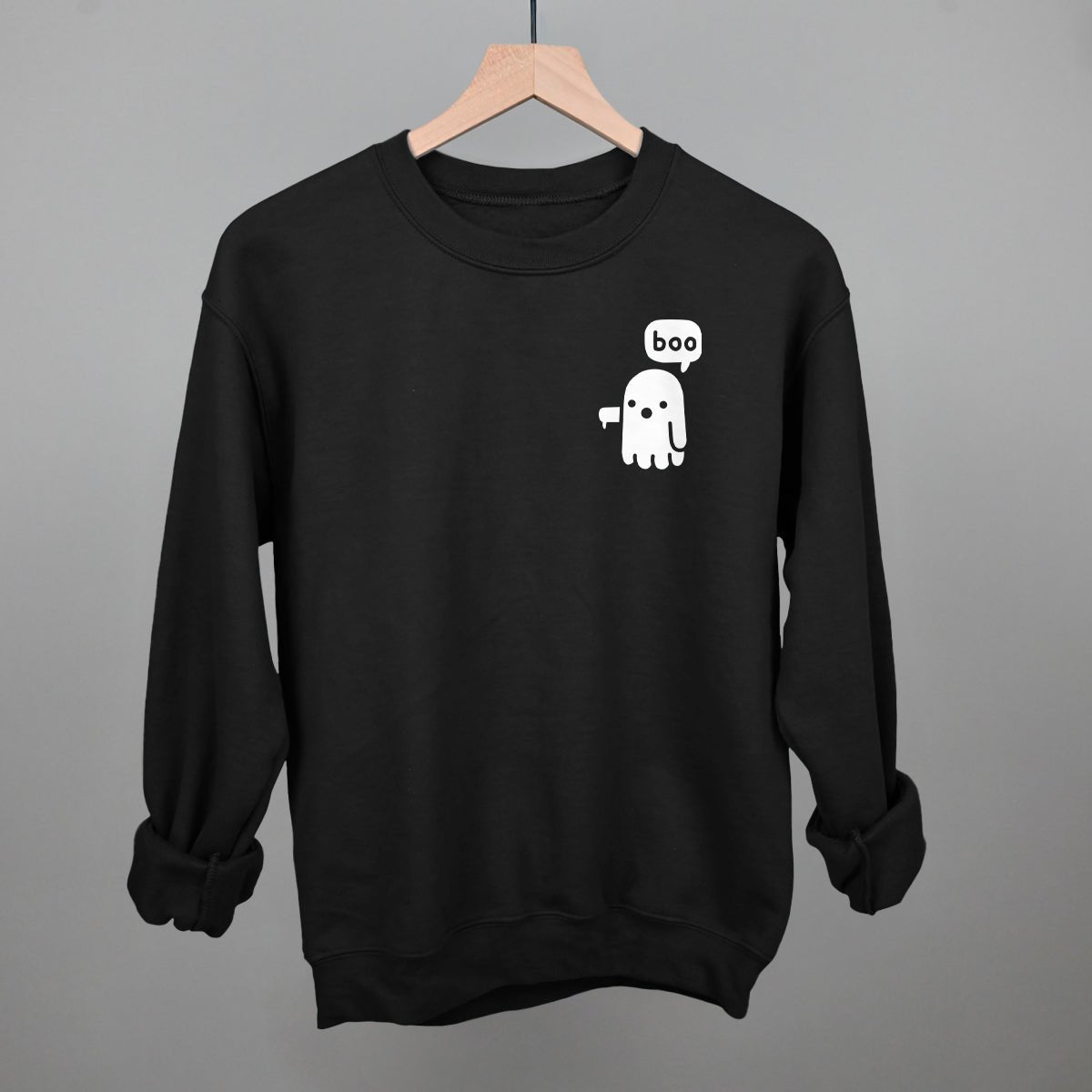 Boo Ghost Halloween T-Shirt (Left Chest Design) - Perfect for Costume Parties, Trick or Treating & Spooky Fun