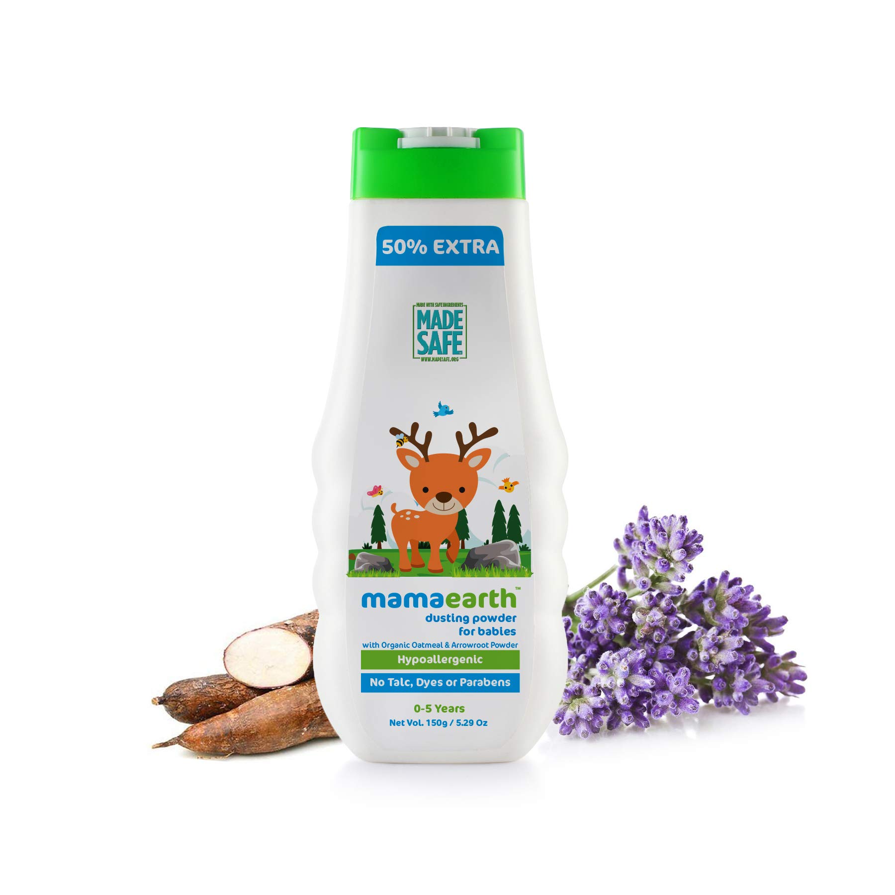 Mamaearth Natural Baby Powder - Himalayan Made, Talc-Free & Organic for Sensitive Skin | Gentle & Safe for Daily Use, Diaper Changes & Baby Care