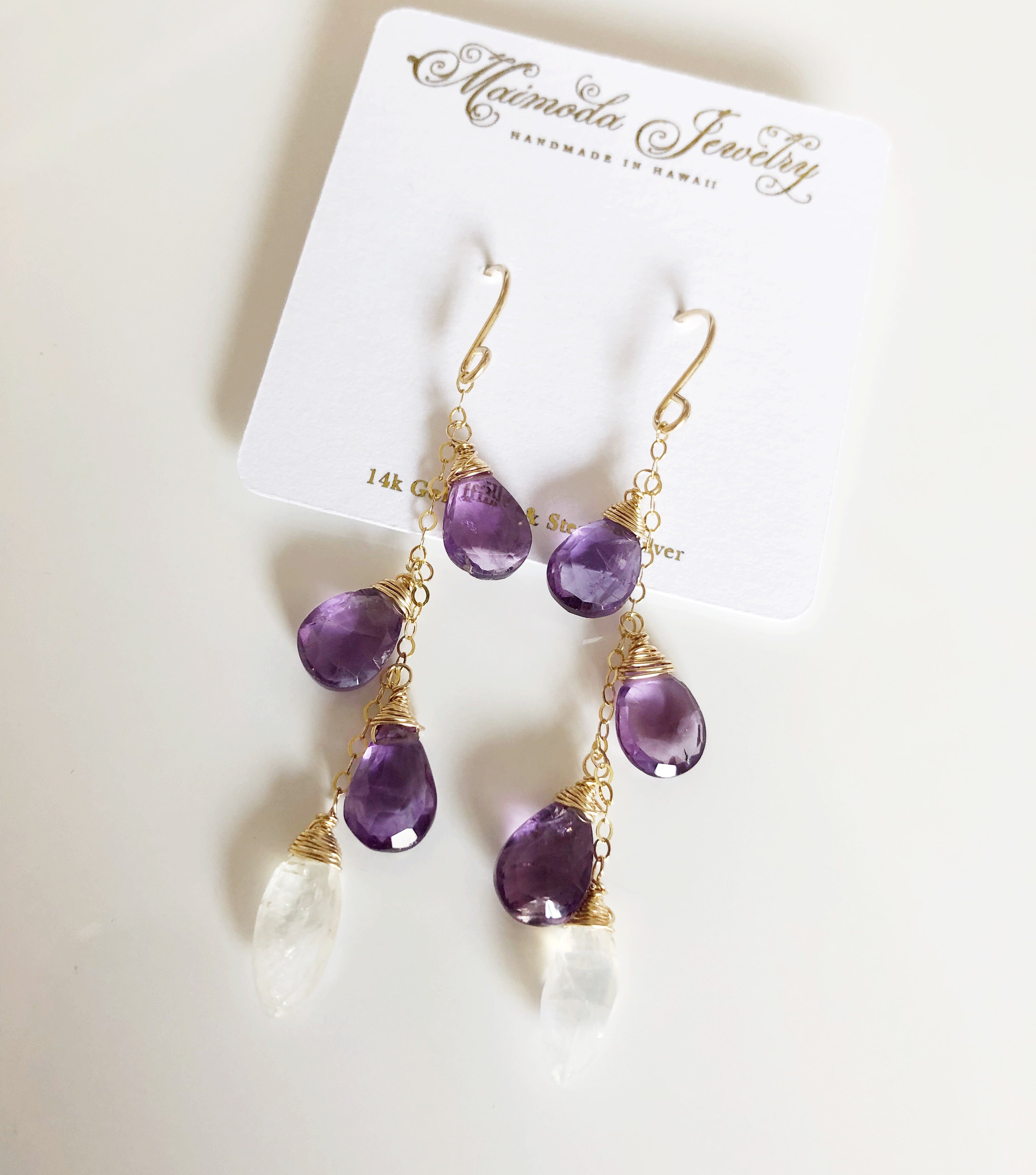 EMEIL Amethyst Stud Earrings for Women - Genuine Purple Gemstone Jewelry Gift for Birthday, Anniversary & Special Occasions