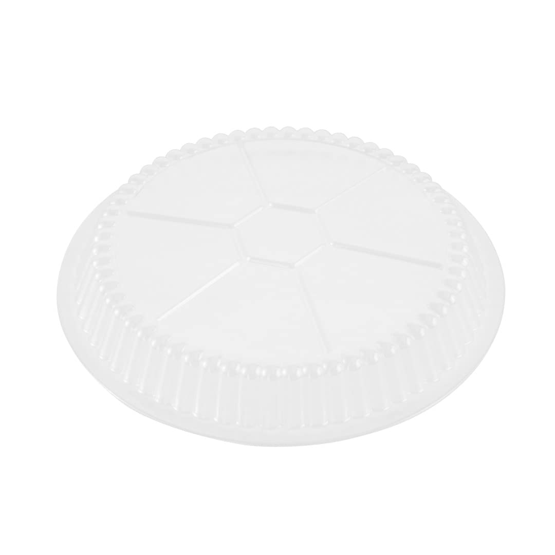Restaurantware 100-Pack Clear Plastic Dome Lids for 7-Inch Aluminum Takeout Containers - Foil Lux Round To-Go Pan Lids (Pans Sold Separately) | Perfect for Food Delivery, Catering & Restaurant Takeout Services