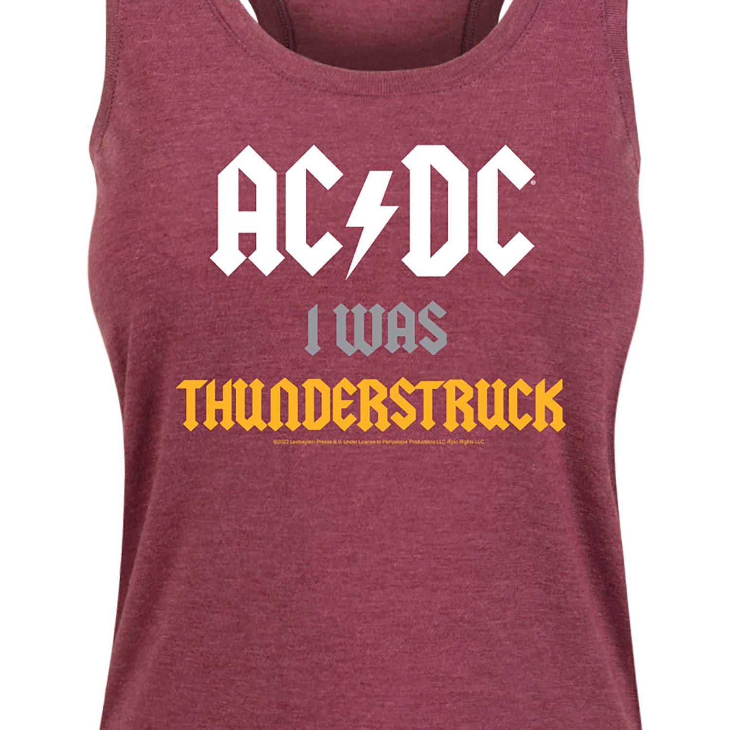 HYBRID APPAREL ACDC Thunderstruck Women's Racerback Tank Top - Rock Band Graphic Tee for Concerts, Gym & Casual Wear
