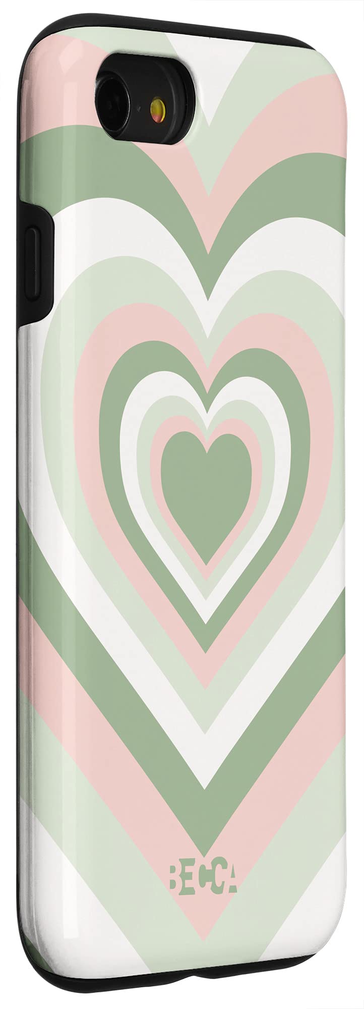 iPhone SE (2020) / 7 / 8 Love Heart Coffee Latte Sage Green Pattern Pink Phone Case - Stylish Protection for Daily Use & Gifts