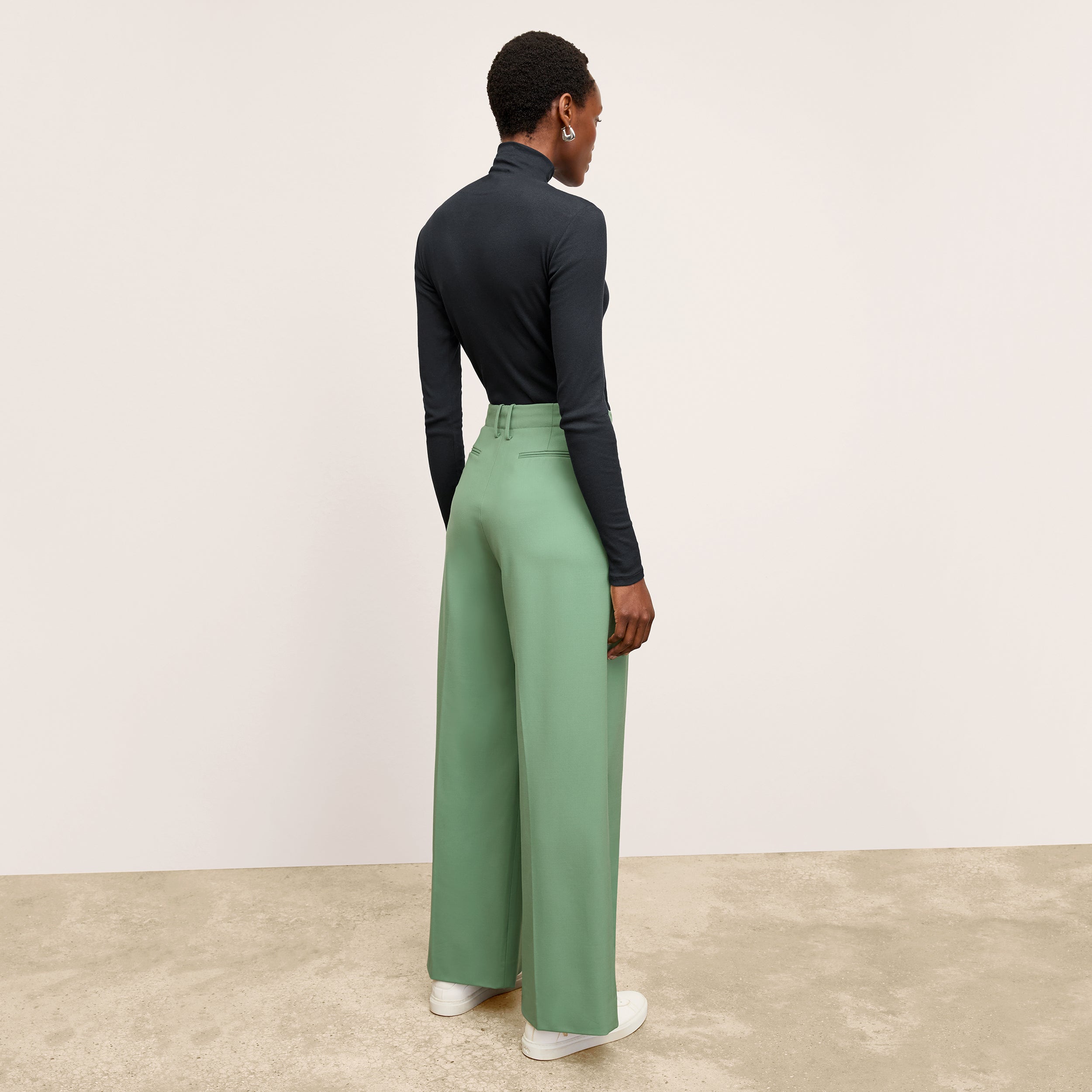 Zuri Pant Washable Wool Twill Pants - Parisian Green | Comfortable & Stylish Women's Trousers for Office, Travel & Casual Wear