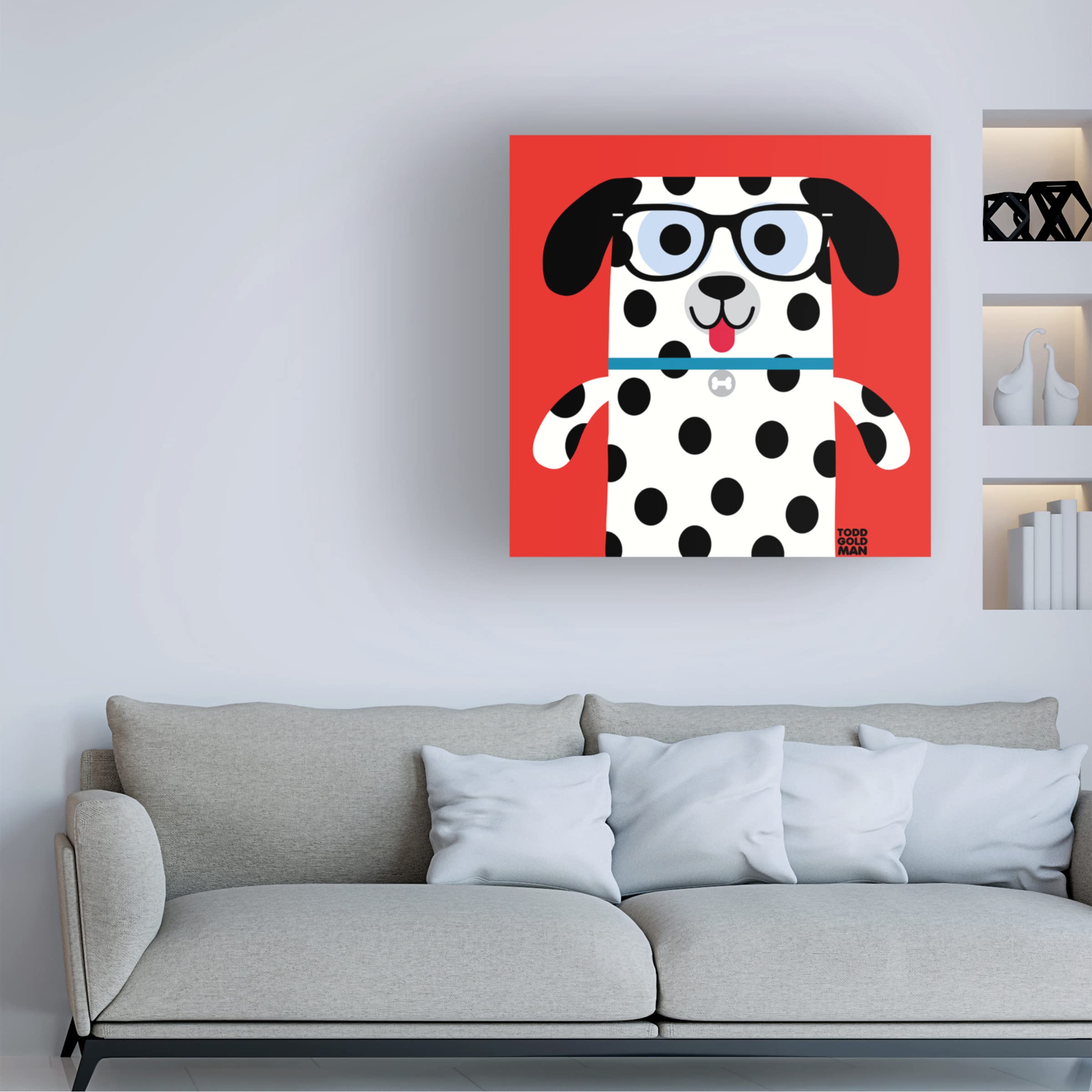 Trademark Fine Art 'Bow Wow Dalmatian' Canvas Art by Todd Art - Perfect for Living Room, Bedroom, and Office Decor