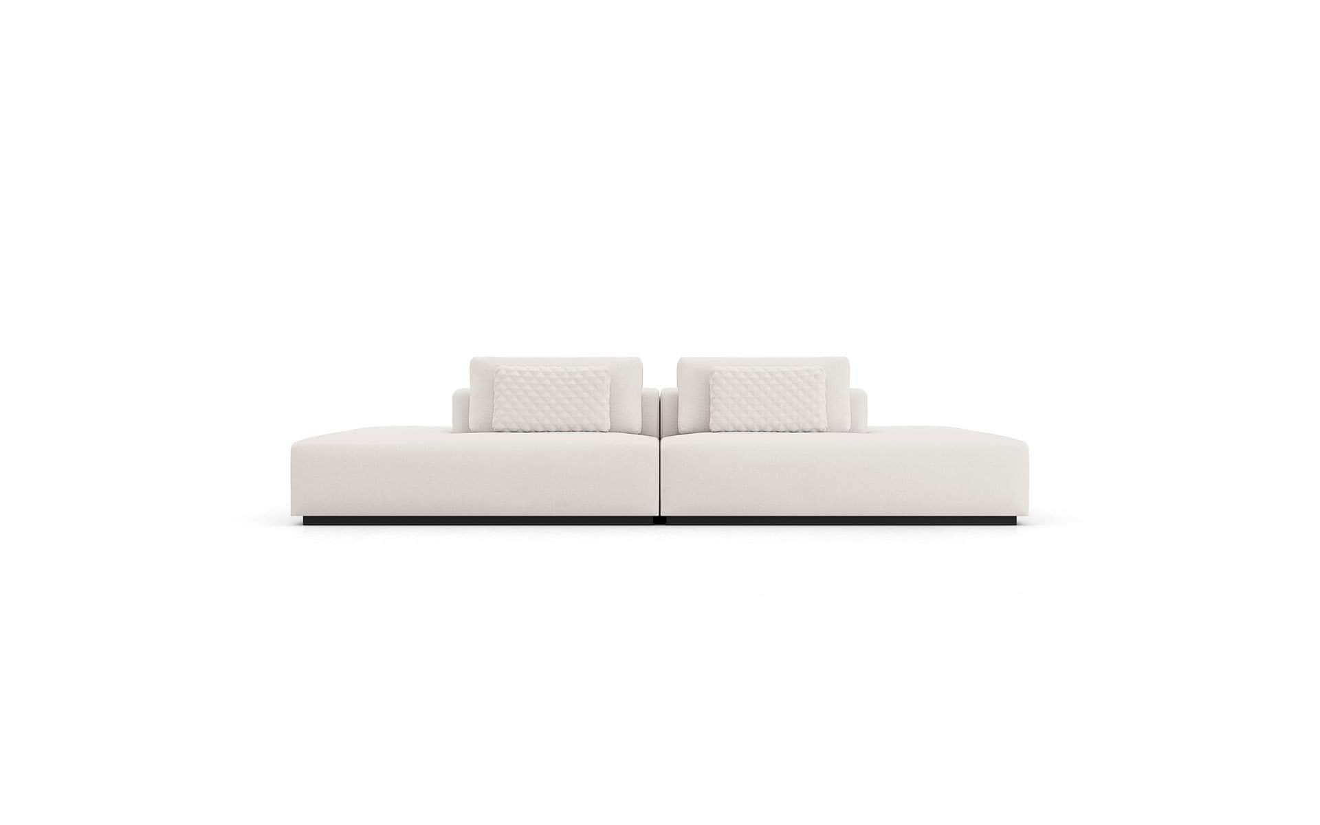 Spruce Modular Double Sofa with Large Armless Chairs - Modern Chalk Fabric Upholstery for Living Room, Lounge & Family Room Comfort