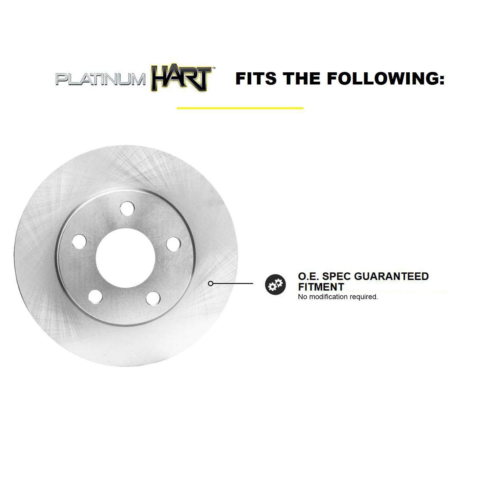 Hart Ceramic Brake Pads and Rotors Kit for 2004-2010 Toyota Sienna - Front Brake System Replacement with Premium Performance for Smooth Stopping in City & Highway Driving