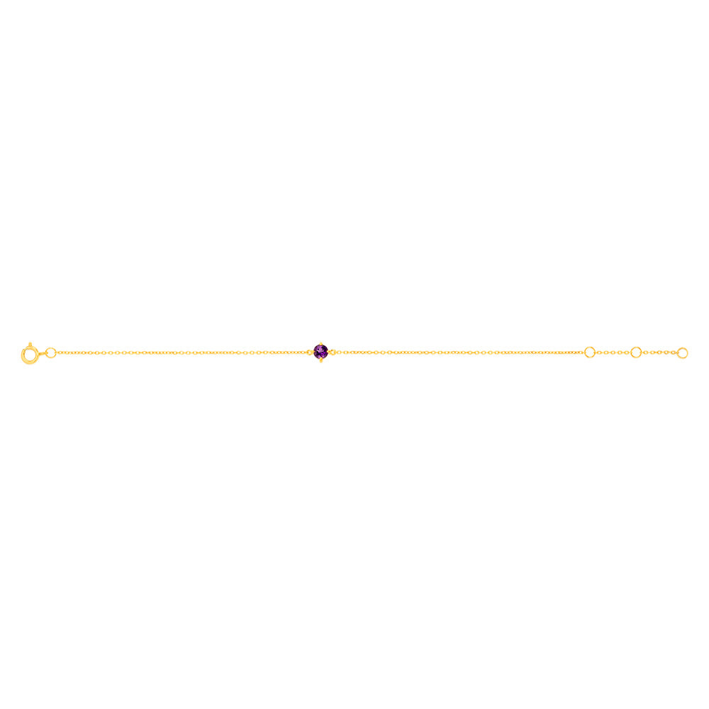 0.23 Carat Amethyst Adjustable Bracelet 17cm in 9ct Yellow Gold | Elegant Purple Gemstone Jewelry for Women | Perfect for Gifts, Weddings & Special Occasions