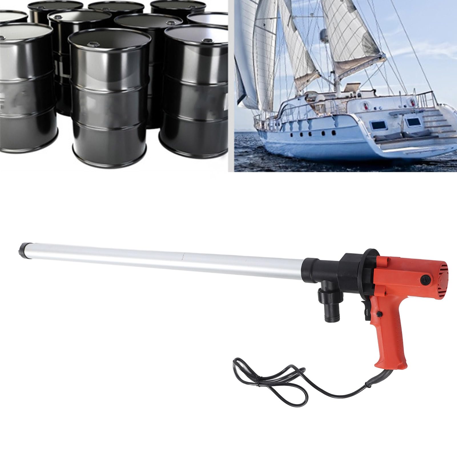 Electric Drum Pump 8000RPM 60-80LPM - Heavy Duty Oil Transfer Pump for 200L 220L Standard Barrels - Telescoping Design for Water & Oil - US Plug 110V - Perfect for Garages, Repair Shops & DIY Projects - Transfer Fluids Quickly & Safely in Industrial or Home Settings
