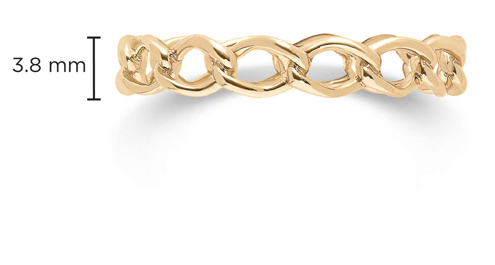 Sterling Silver Rings for Women - Dainty Stackable Open Circle & Chain Gold Rings | Elegant Jewelry for Everyday Wear, Gifts & Special Occasions