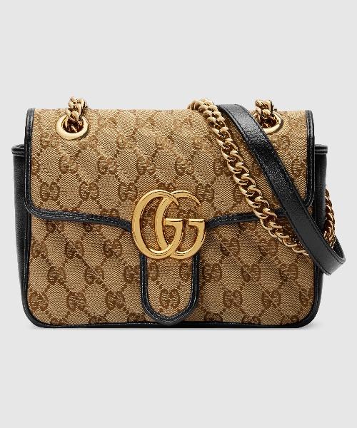 Original Gucci GG Marmont Mini Bag in GG Canvas - Luxury Crossbody Purse for Women, Perfect for Date Night & Evening Events