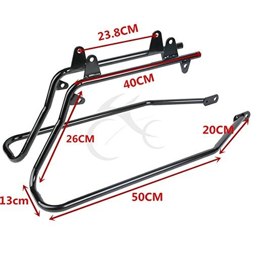 XFMT Gloss Black Hard Saddlebags Trunk with Lockable Lid & Key + Conversion Mounting Brackets for Harley Davidson Softail Motorcycles (1994-2013) - Perfect for Touring, Storage & Long-Distance Riding