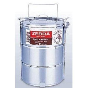Premium Zebra Thai Stainless Steel Tiffin Food Carrier - 3 Tier Bento Lunch Box for Office, School & Picnic | Eco-Friendly & Leak-Proof Meal Container for Hot & Cold Food
