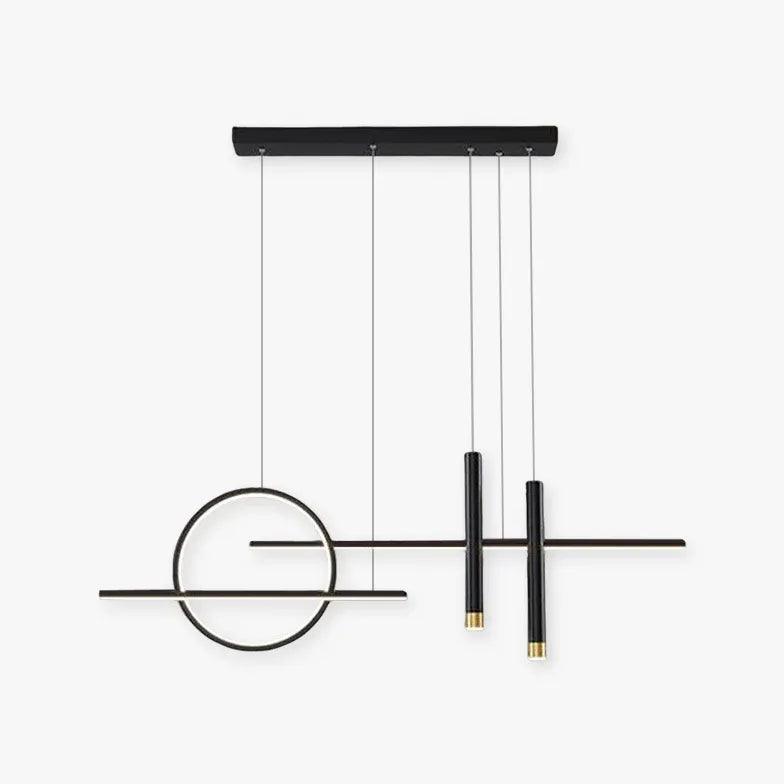 Modern Ring Bar Vertical LED Pendant Light - Adjustable Hanging Fixture for Kitchen Island, Dining Room & Bar Counter Lighting - Dimmable Industrial Chic Decor