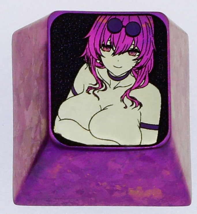Honkai Impact Kafka Themed Colored Titanium Alloy 1U Carved Keycaps - Custom Mechanical Keyboard Keycaps for Gaming & Typing Enthusiasts