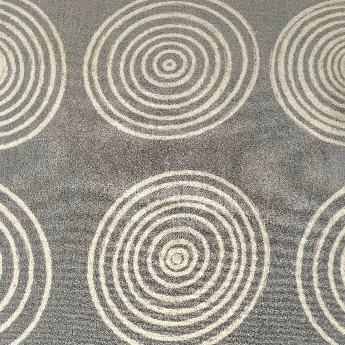 Stylish Gray and White Circular Pattern Rug - Soft Modern Area Rug for Living Room, Bedroom, or Office Decor