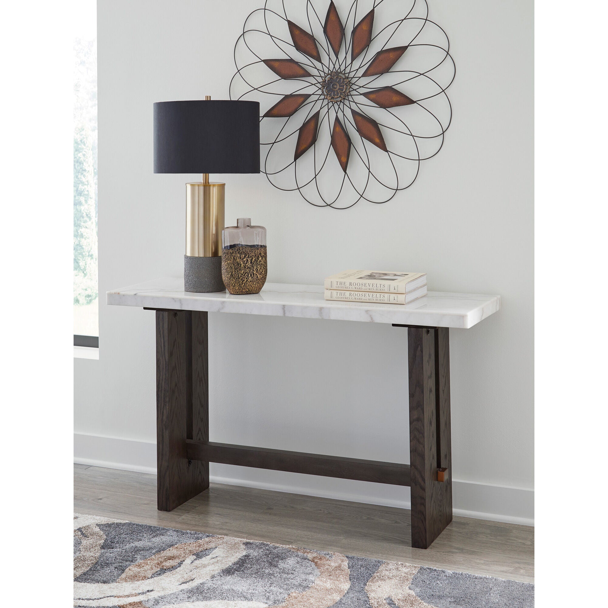 Burkhaus Sofa Table - Modern Console Table for Living Room, Entryway, or Behind Couch - Sturdy Wooden Sofa End Table with Storage Shelf - Perfect for Small Spaces, Home Decor, and Organization