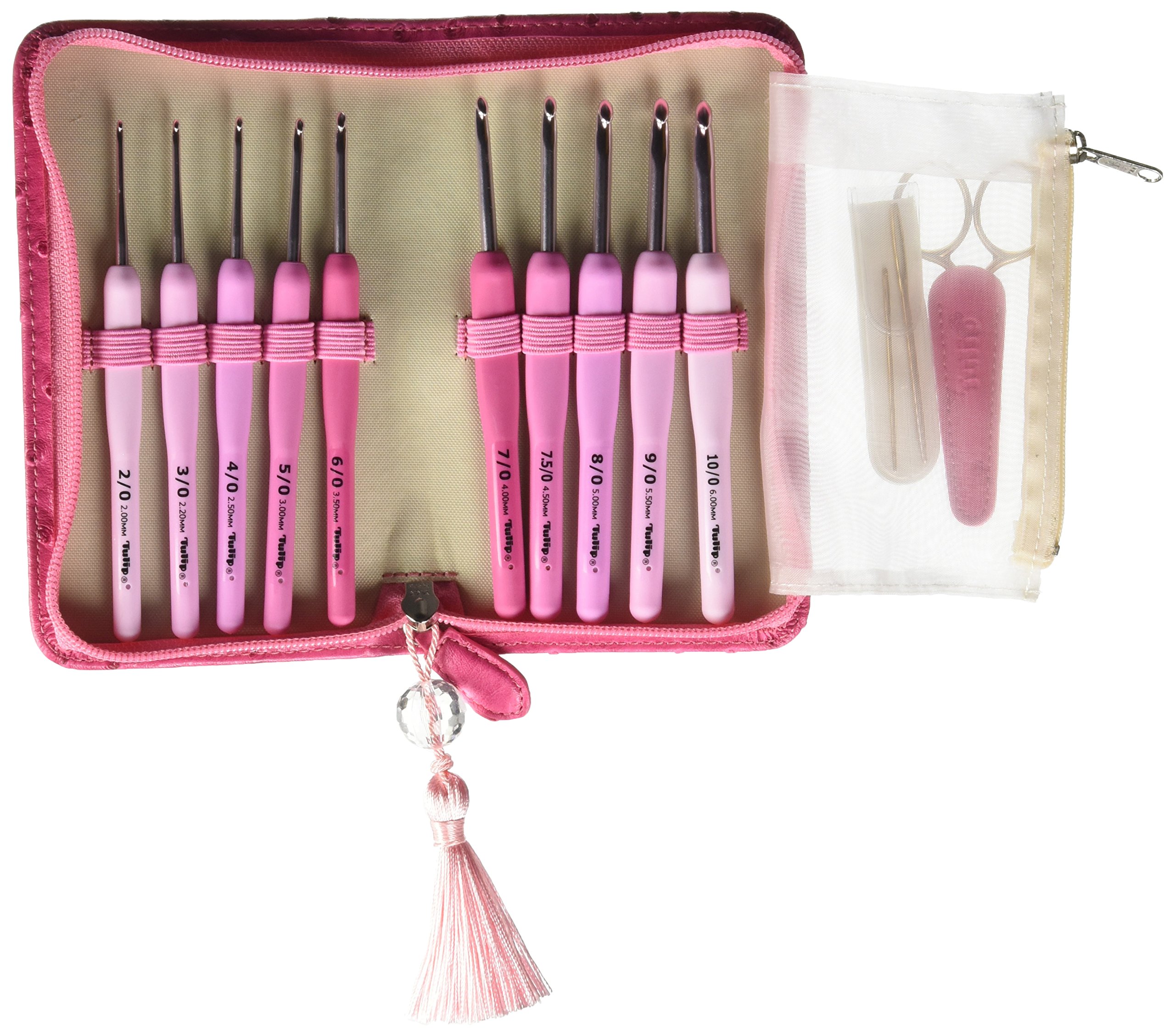 Tulip Etimo Rose Crochet Hook Set - 6 Premium Ergonomic Crochet Hooks for Knitting, Crocheting & Crafting - Perfect for Yarn Projects, DIY Gifts & Home Decor