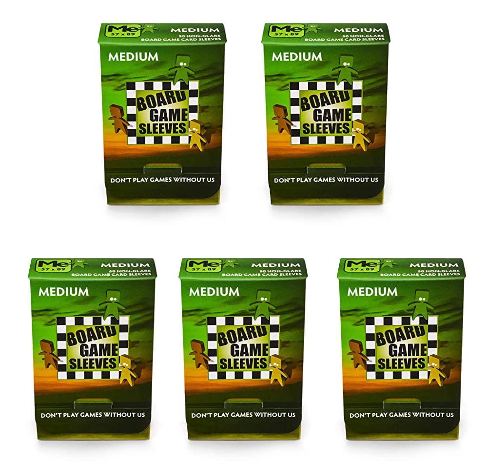 5 Packs Arcane Tinmen Non-Glare Board Game Sleeves - 50 Count Medium Size Card Protectors Value Bundle - Perfect for MTG, Pokemon & Trading Card Games Protection