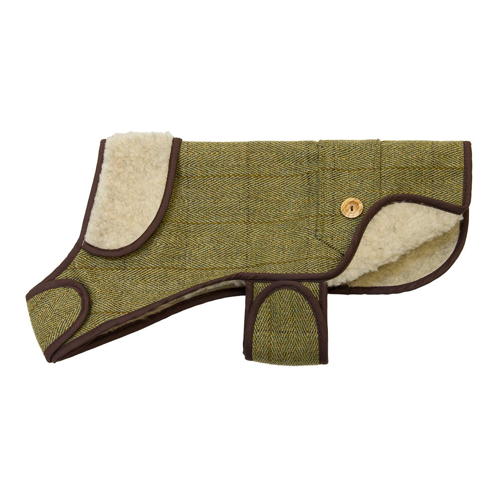 EARTHBOUND English Tweed Sherpa Dog Coat - Warm Winter Jacket for Small Medium Large Dogs - Perfect for Cold Weather Walks & Outdoor Adventures