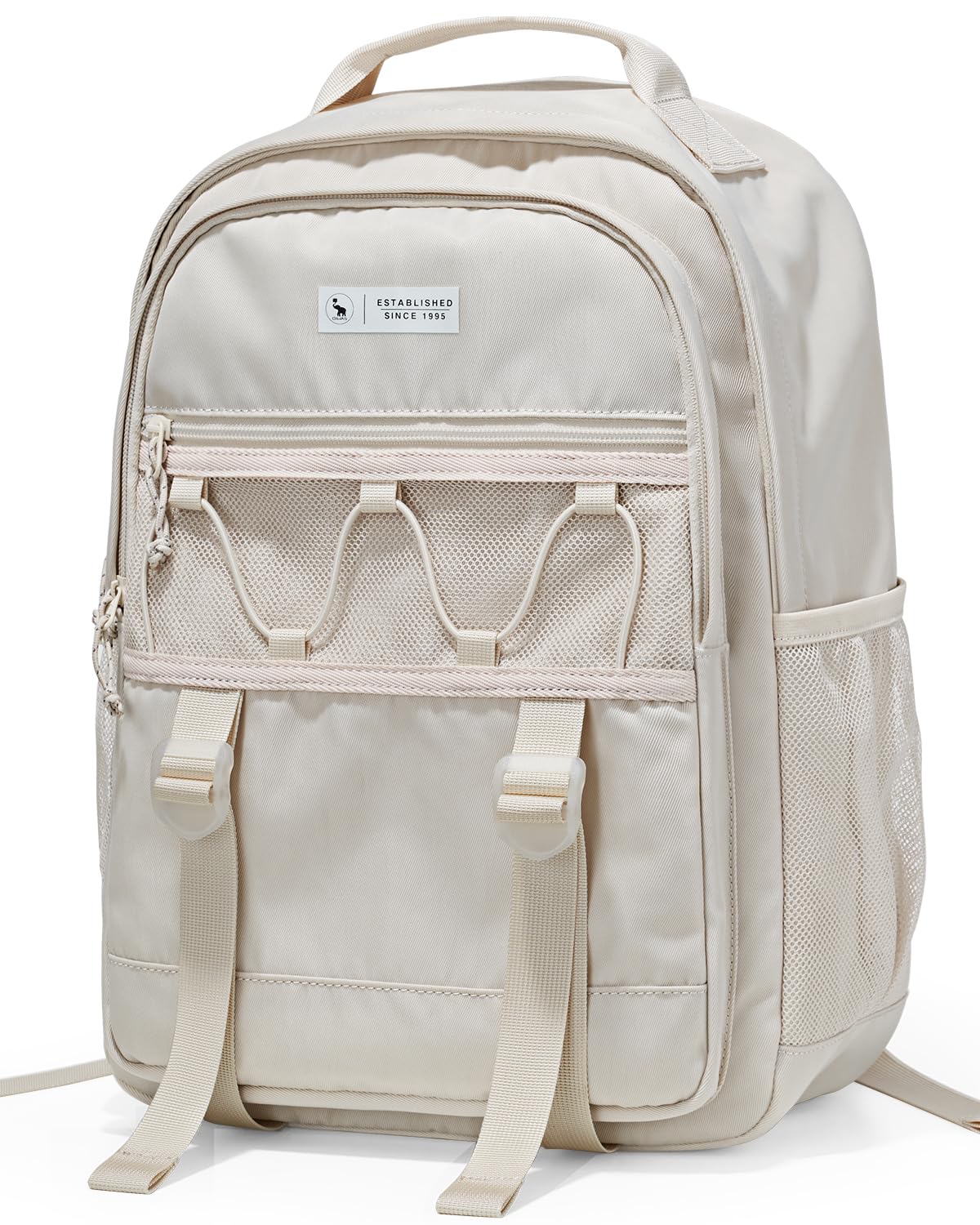 OIWAS Women's 15.6 Inch Laptop Backpack - Lightweight Stylish Travel Daypack with Large Capacity | Perfect for Work, School, Commuting & Travel (Off White)