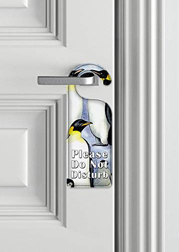 Penguin Themed 'Do Not Disturb' Door Hanger Sign - Perfect for Hotels, Bedrooms & Privacy - Decorative Art Plates for Home & Office Use